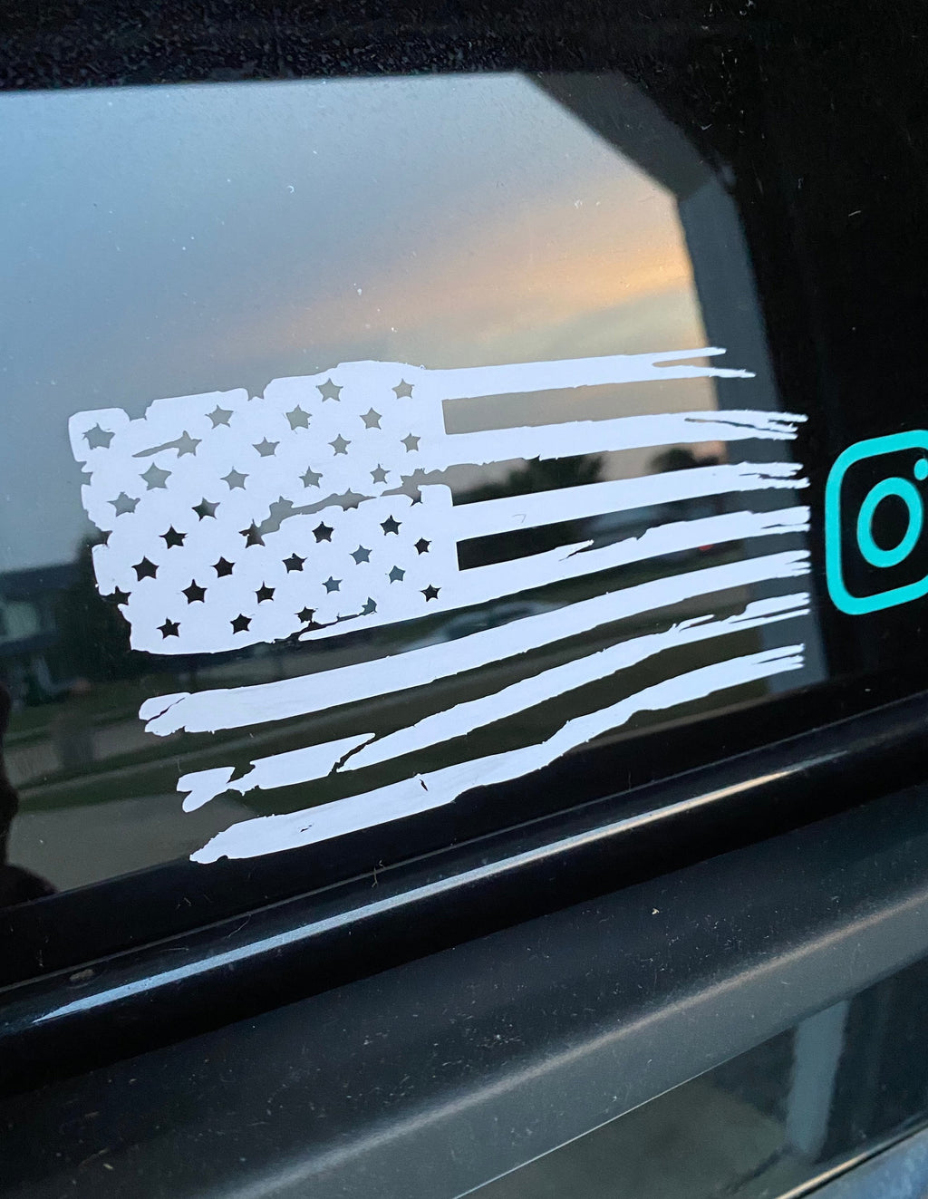 Distressed American Flag Waterproof Decal