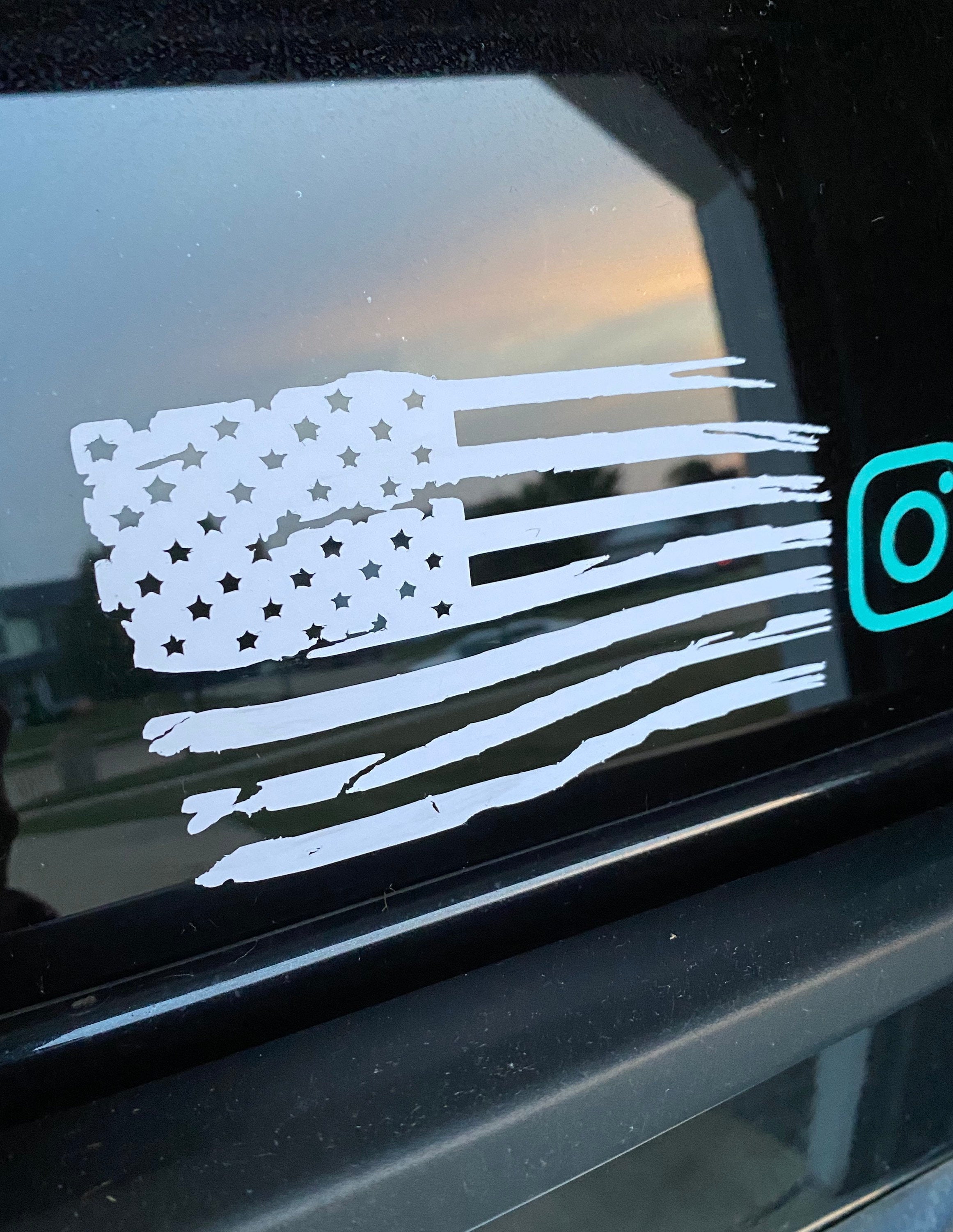 Distressed American Flag Waterproof Decal