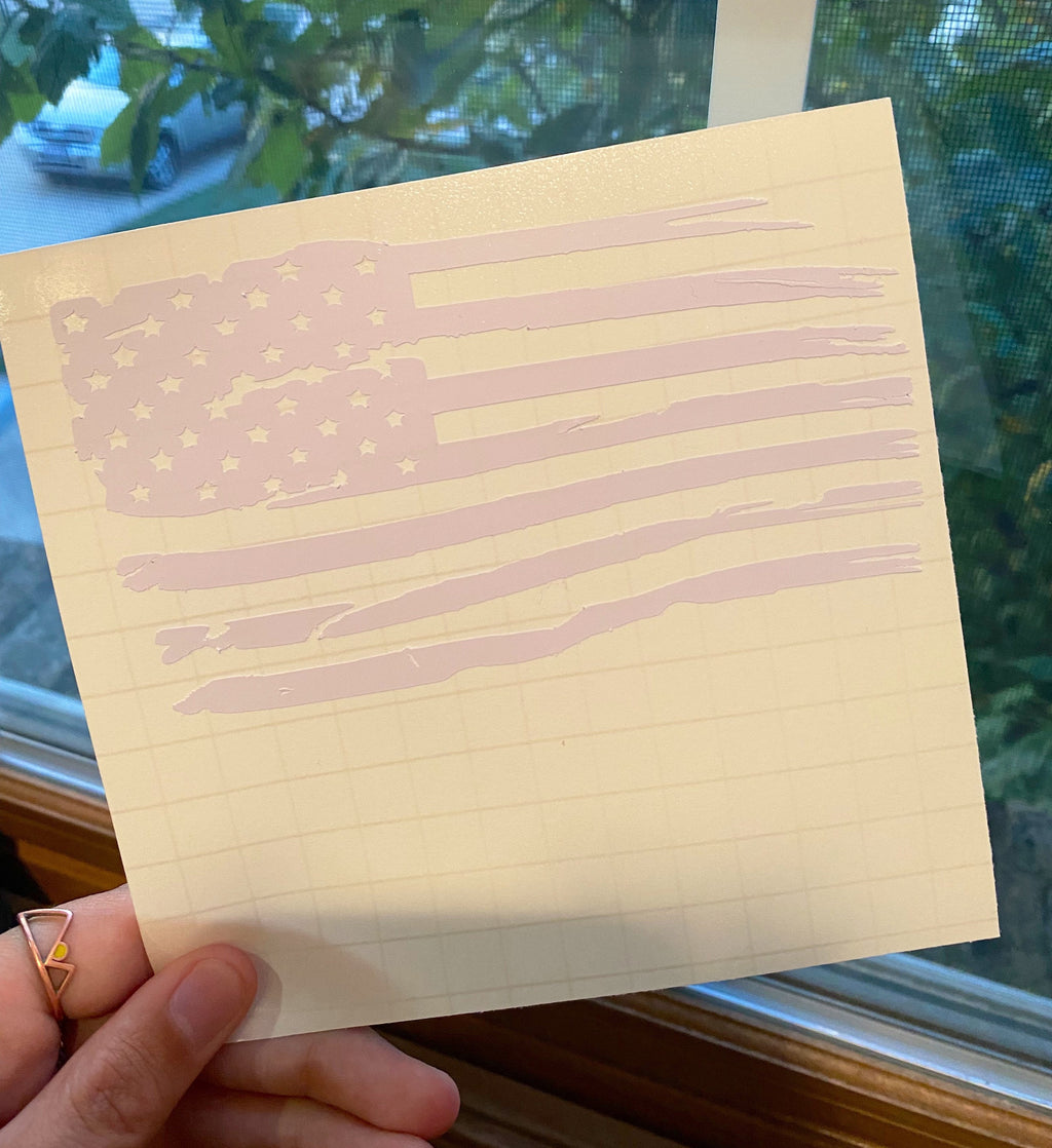 Distressed American Flag Waterproof Decal