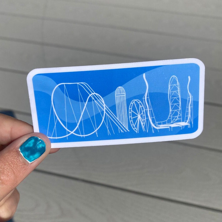 Cedar Point Skyline Sticker For Laptop, Bottle, Hydroflask, Phone, Hard Hat, Toolbox