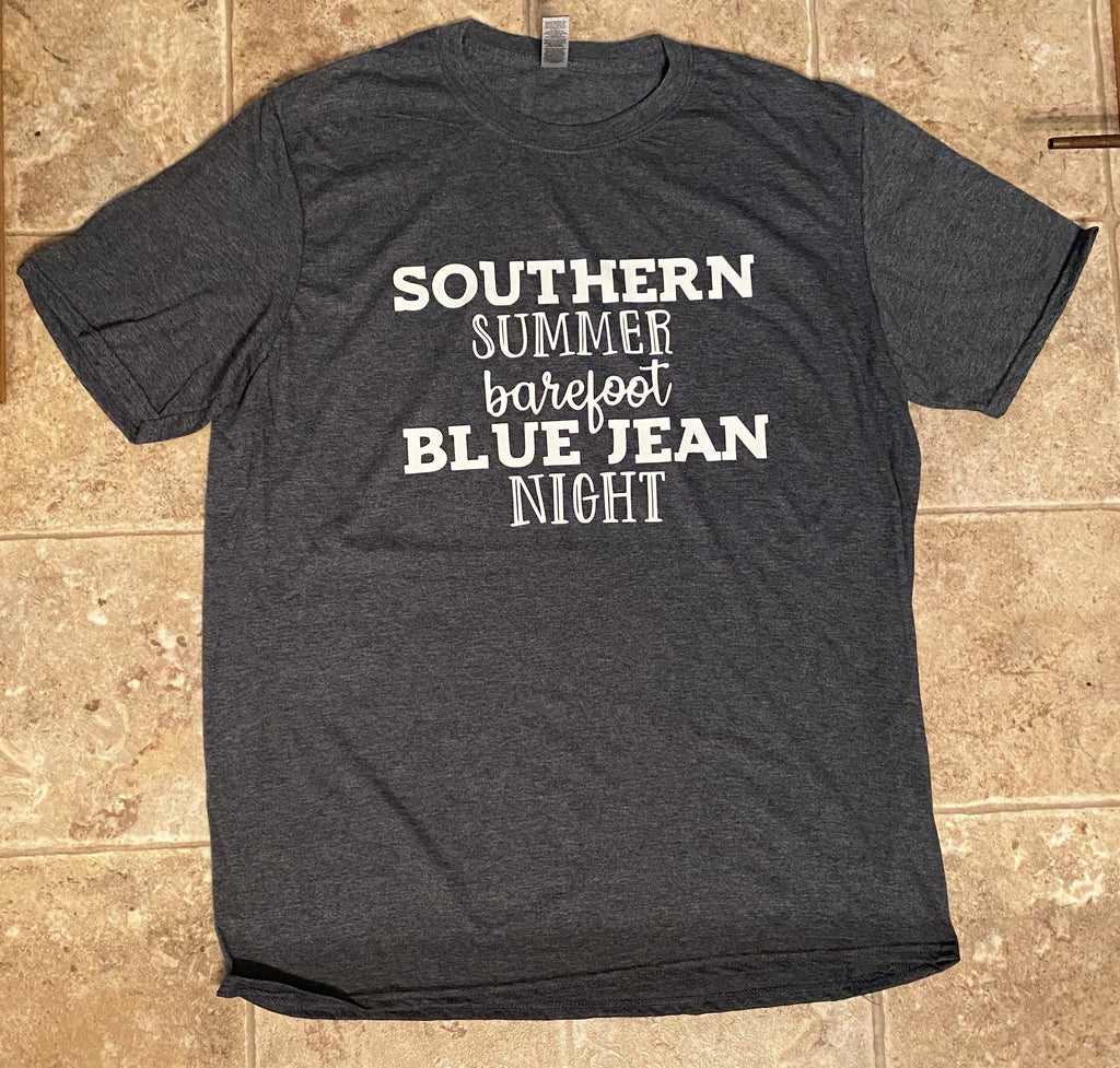 Southern Summer barefoot blue jean night