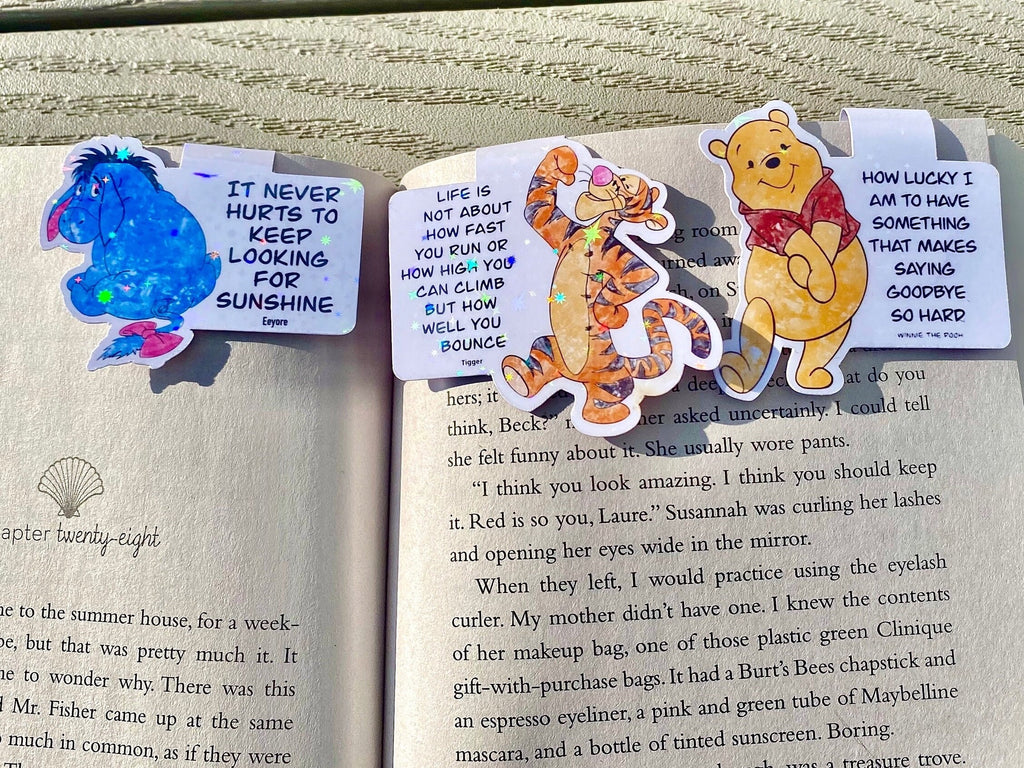 Winnie the Pooh, Tigger, Eeyore, Roo, and Piglet Quote Bookmarks, Magnetic Bookmark, Planner Reading Accessory, Cute Bookmark, Cute gift