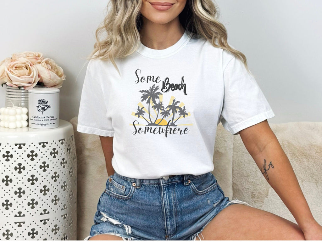 Some Beach Somewhere White Country Beach Tshirt