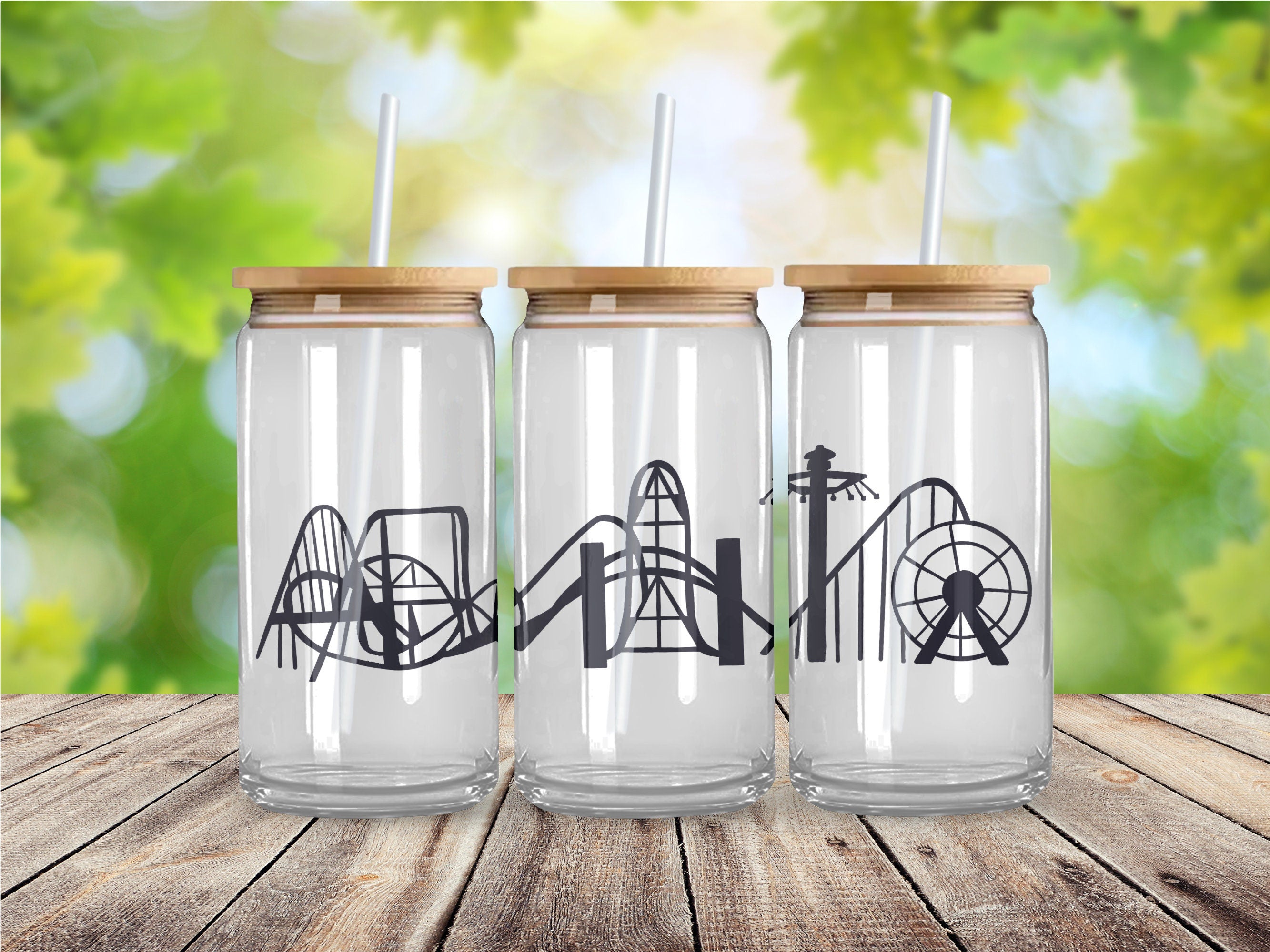 Cedar Point Decal 16oz Glass Cups