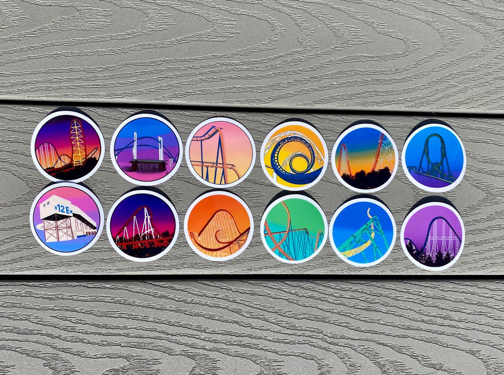 Cedar Point Roller Coaster Stickers For Laptop, Bottle, Hydroflask, Phone, Hard Hat, Toolbox