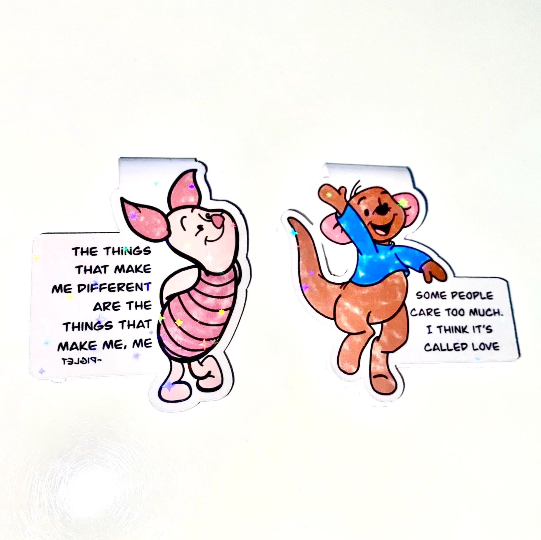 Winnie the Pooh, Tigger, Eeyore, Roo, and Piglet Quote Bookmarks, Magnetic Bookmark, Planner Reading Accessory, Cute Bookmark, Cute gift