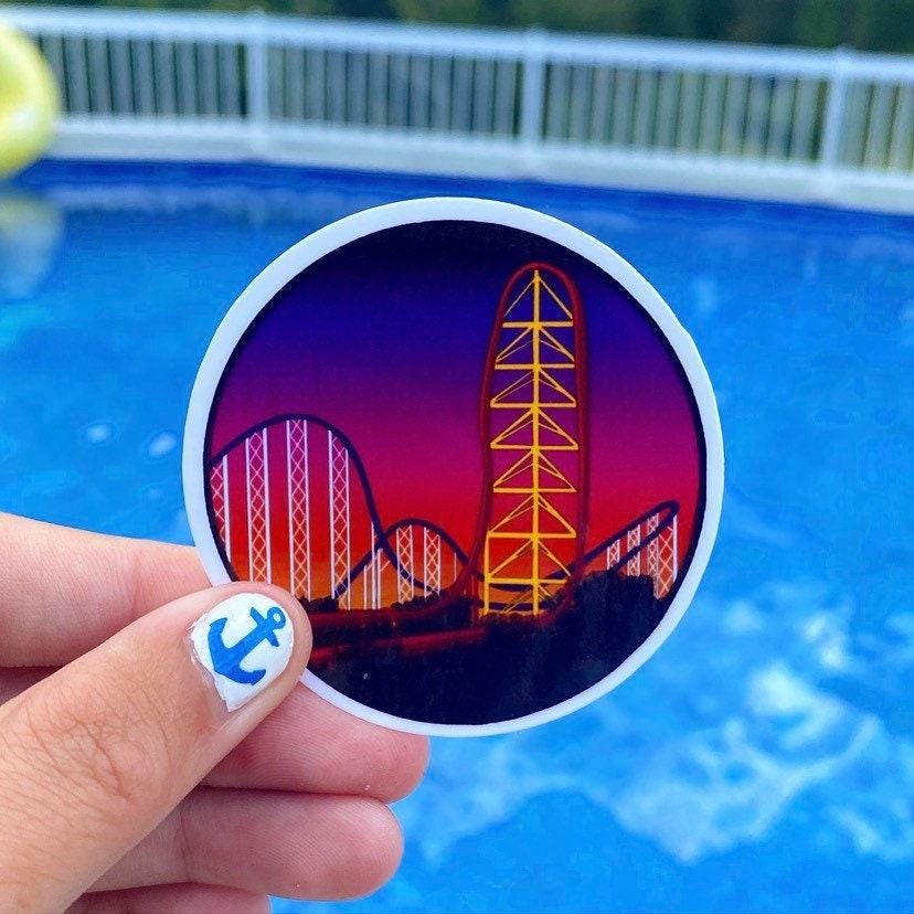 Cedar Point Roller Coaster Stickers For Laptop, Bottle, Hydroflask, Phone, Hard Hat, Toolbox