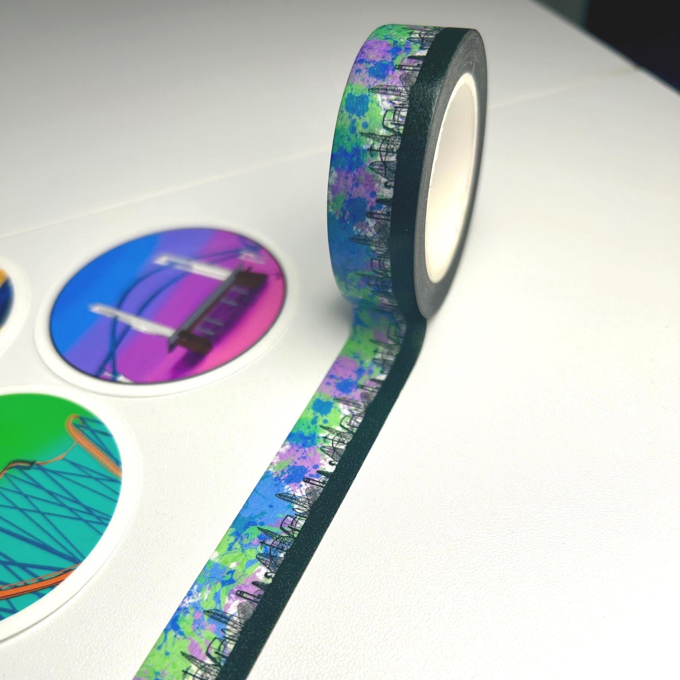 Cedar Point Skyline Washi Tape, Roller Coaster Planner Journal Supplies