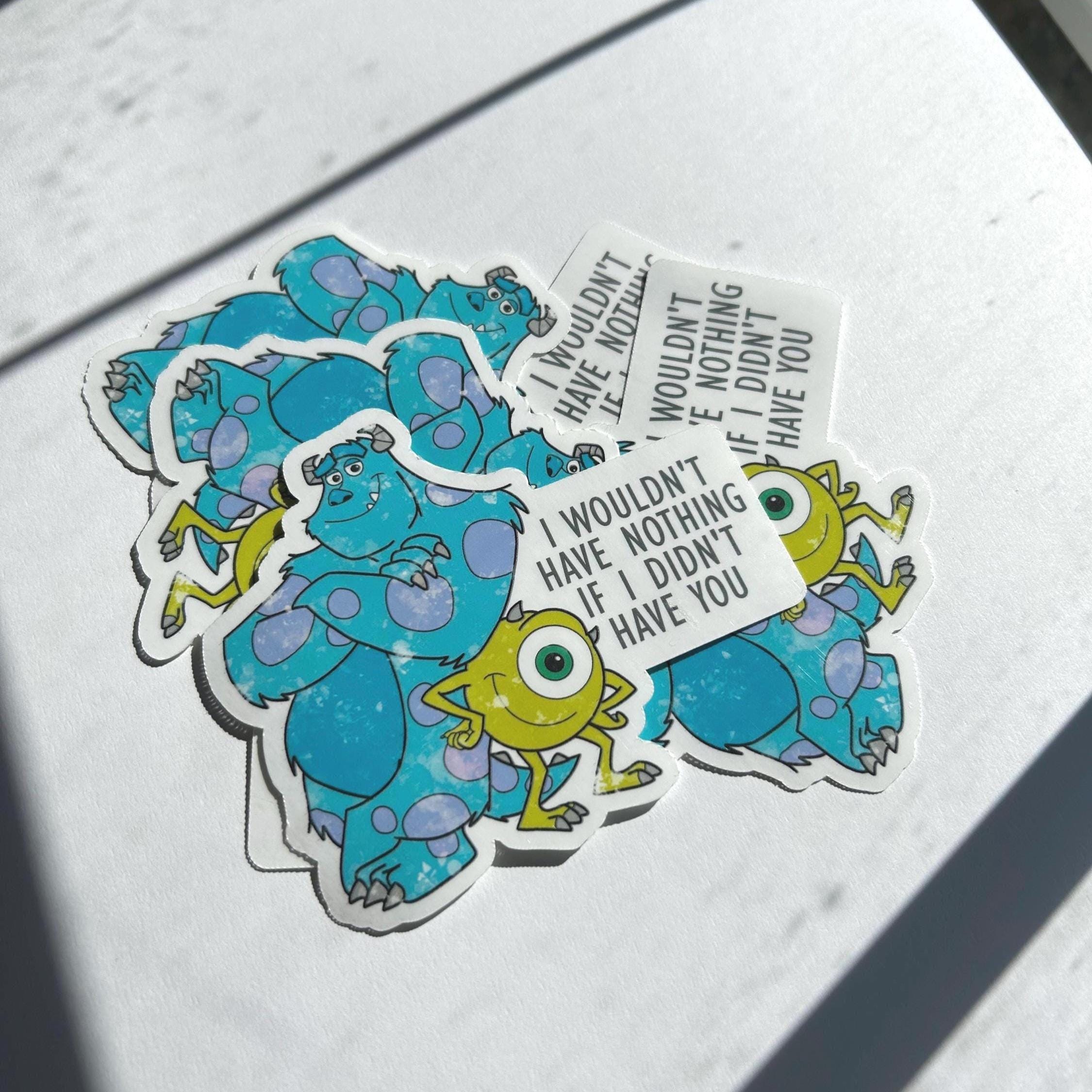 Monsters Inc. Stickers – Sully & Mike Wazowski, Disney Quote