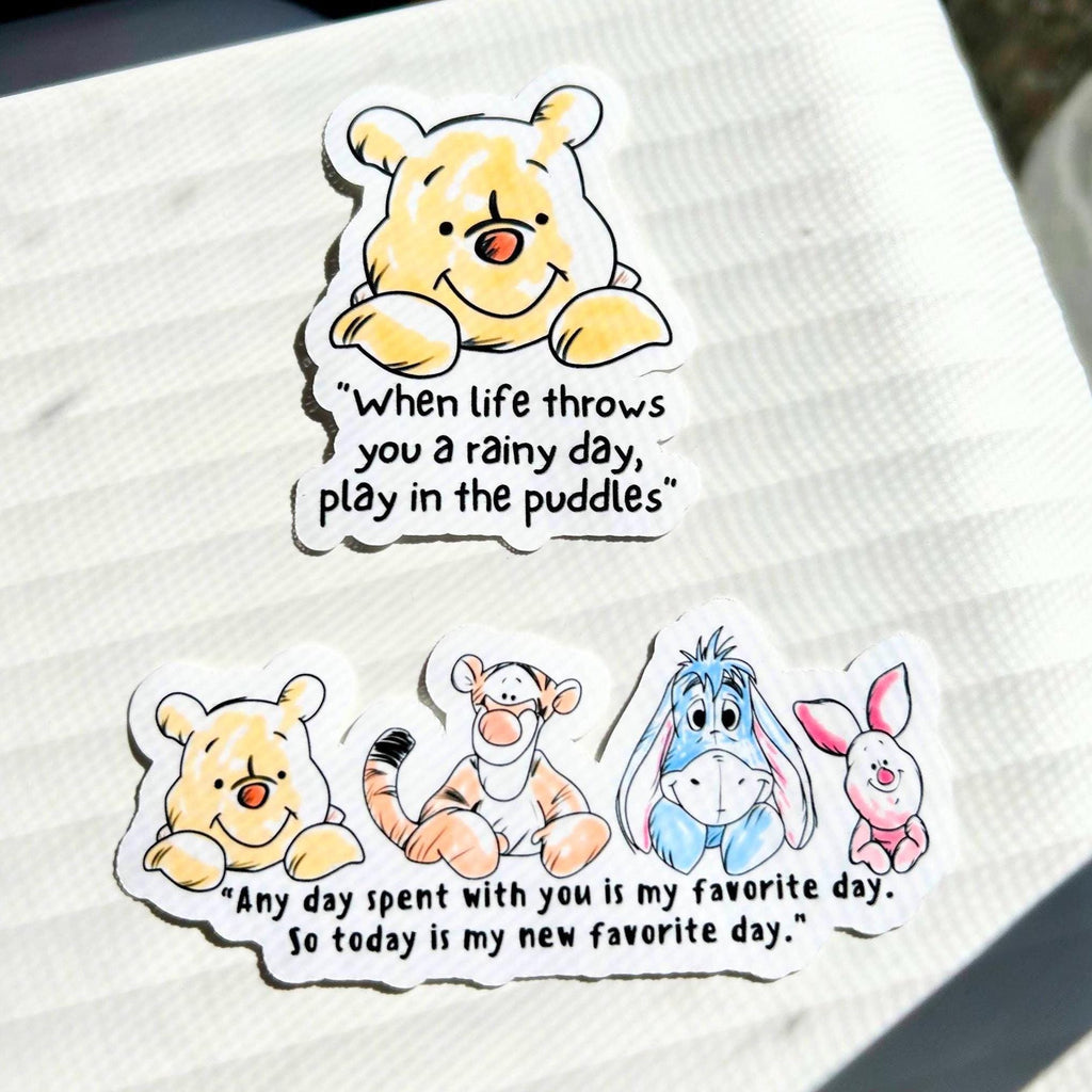 Winnie the Pooh, Tigger, Eeyore, Piglet Quote Stickers For Laptop, Bottle, Hydroflask, Phone, Hard Hat, Toolbox