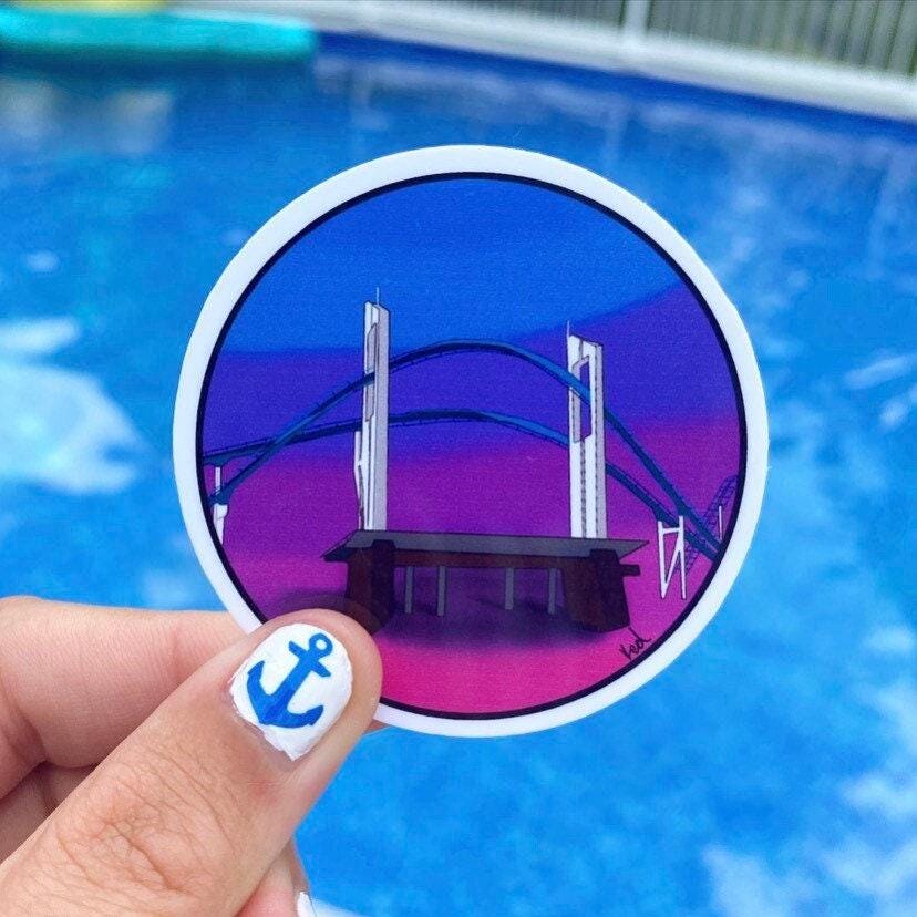 Cedar Point Roller Coaster Stickers For Laptop, Bottle, Hydroflask, Phone, Hard Hat, Toolbox