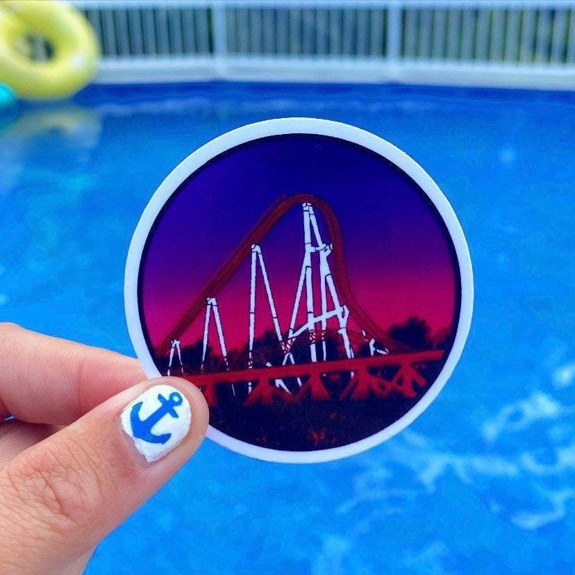 Cedar Point Roller Coaster Stickers For Laptop, Bottle, Hydroflask, Phone, Hard Hat, Toolbox