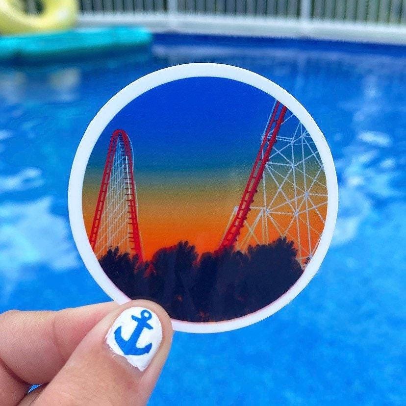 Cedar Point Roller Coaster Stickers For Laptop, Bottle, Hydroflask, Phone, Hard Hat, Toolbox