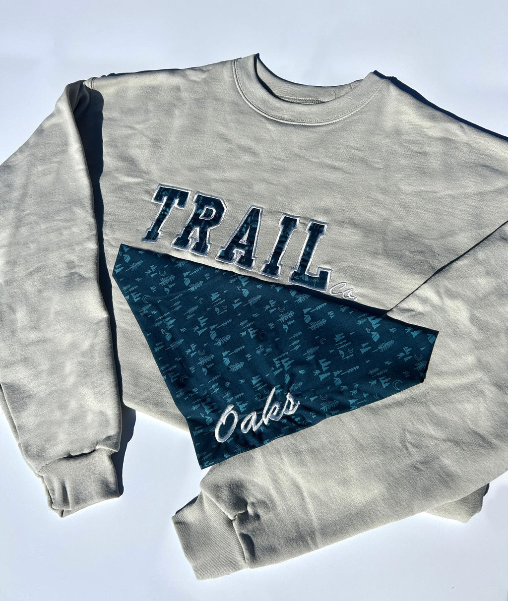 TRAIL Sweatshirt and Matching Bandana Set – Custom Embroidered Trail Sweatshirt + Dog Bandana | Adventure Dog Outfit | Gift for Dog Lovers